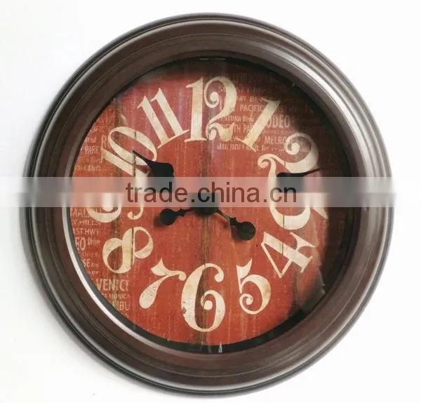 Dia 43.5 cm Rustic Round Metal Wall Clock,