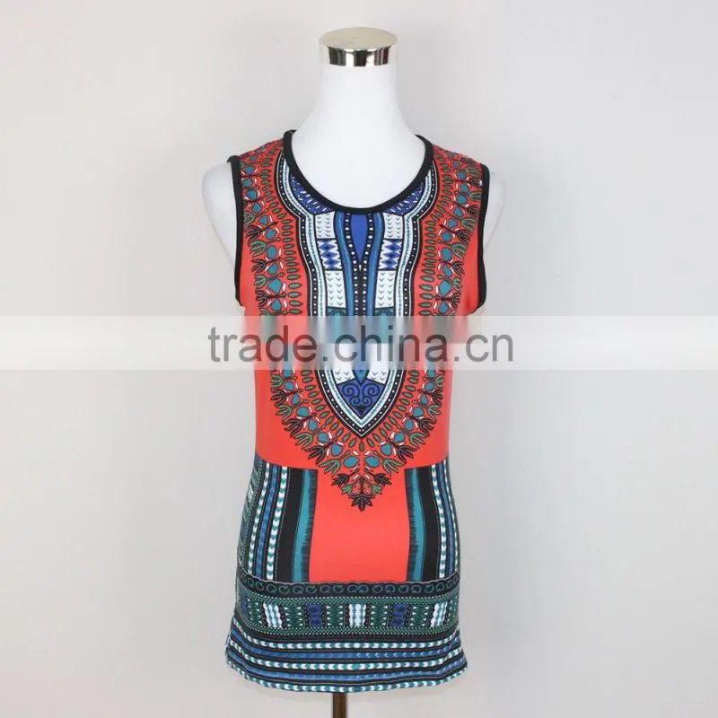 Dashiki vest tops african tank tops for women