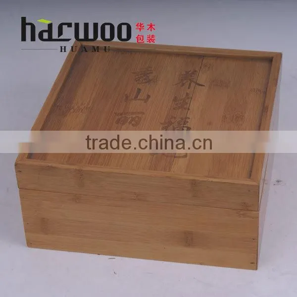 Bamboo gift case with laser logo