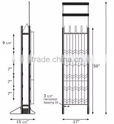 Foldable Metal 3 Case Wier Wine Tower Stack Wine Display Rack for Sale