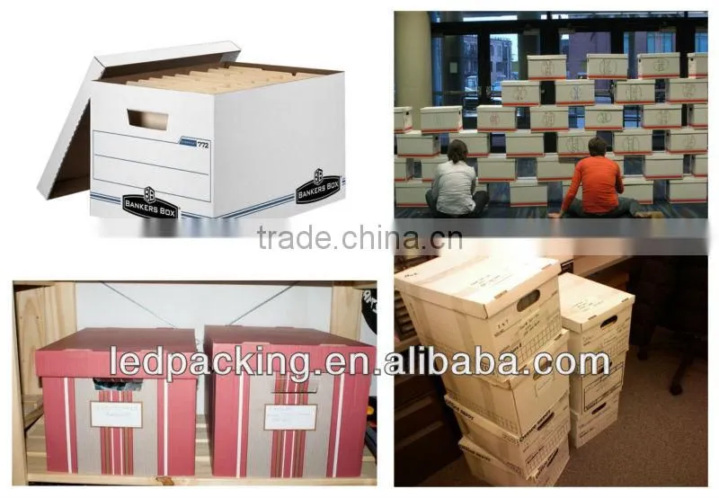 Colorful banker boxes
