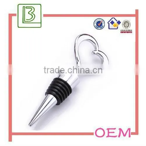 Hot Sale Heart Shape Zinc Alloy Metal Bottle Stopper