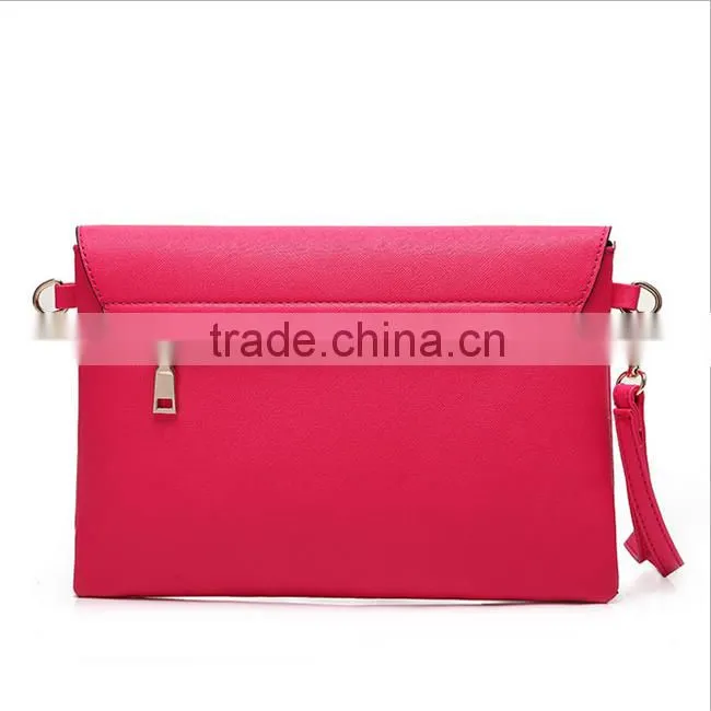 2016 new European and American fashion multicolor handbag envelope bag hand shoulder diagonal