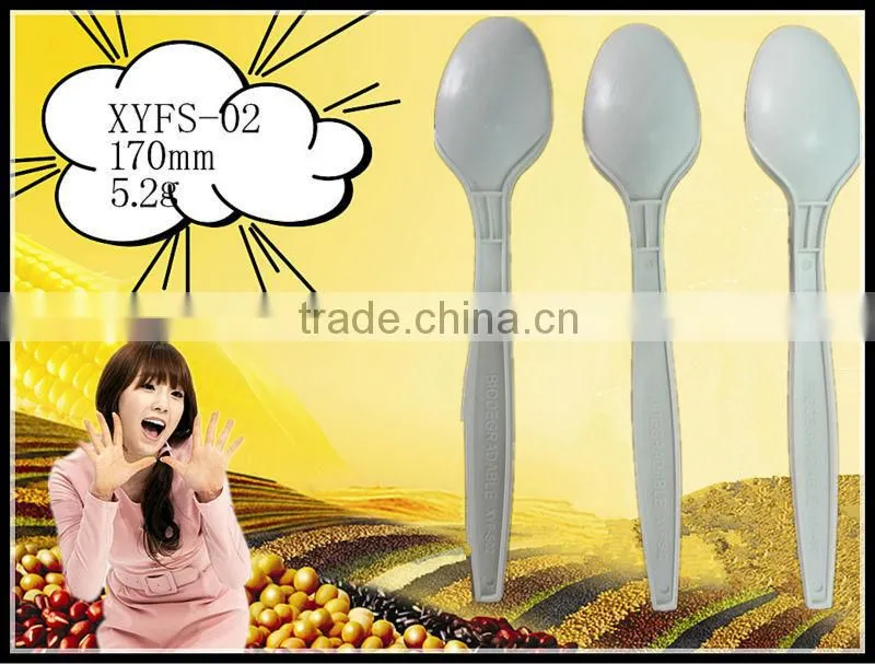 Biodegradable disposable corn starch spoon