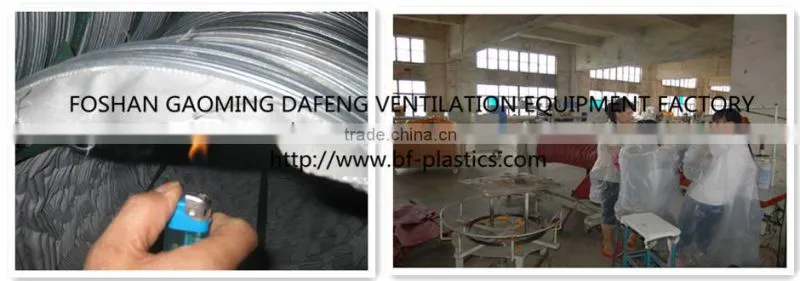 350mm red High temperature fiber glass flexible spiral ducts 350 Celsius