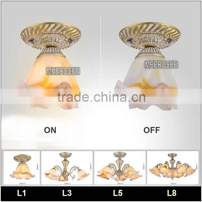 Country Chandelier Modern Living 3 Lights Flowe Chanedelier Glass Lampshades MD2184 L3