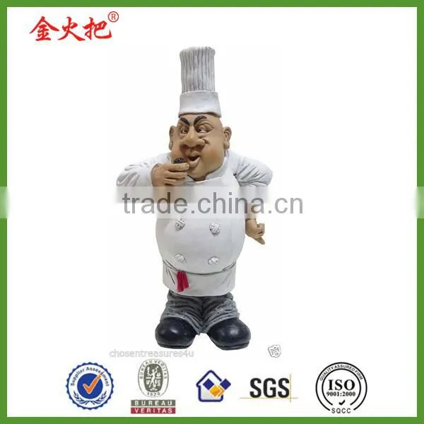 New product polyresin 12Hign,7Wide chef Wine Bottle Holder Barware Decor