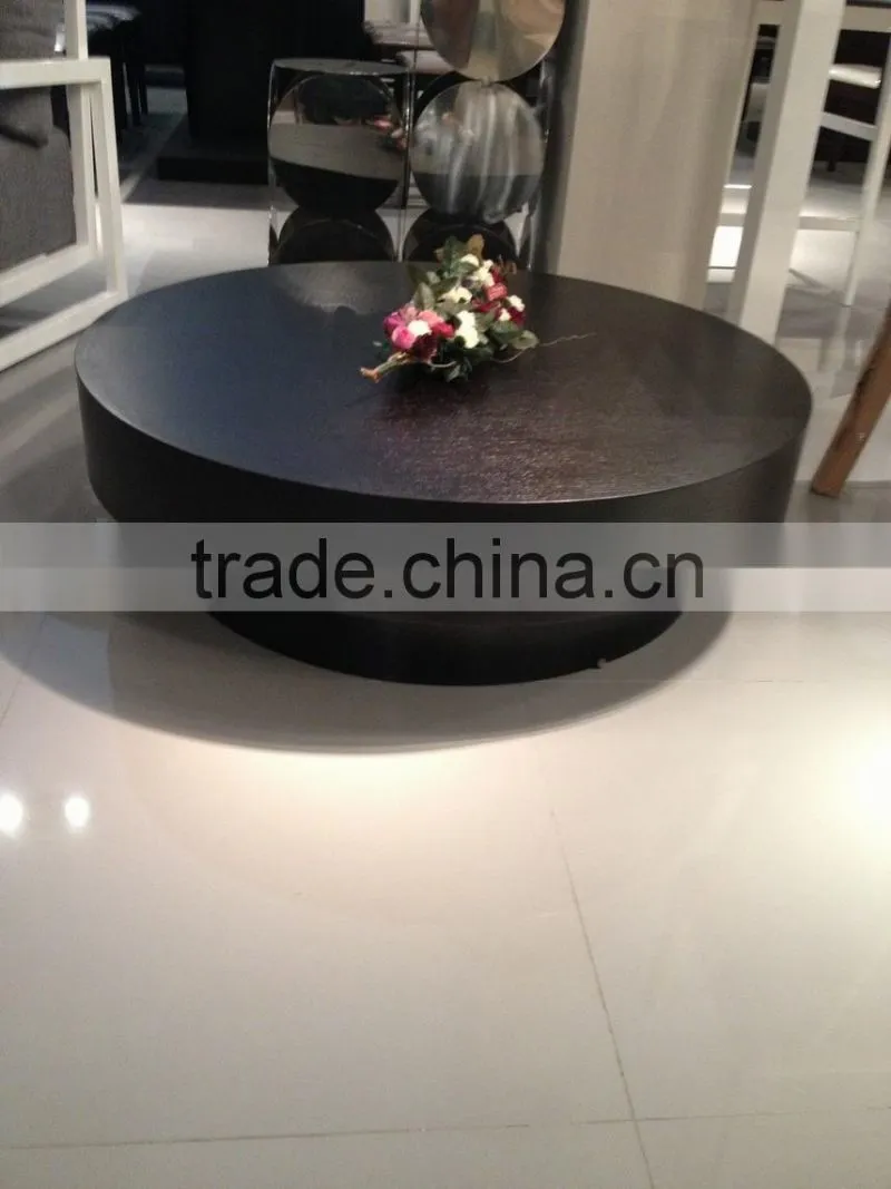 round modern center table oak veneer