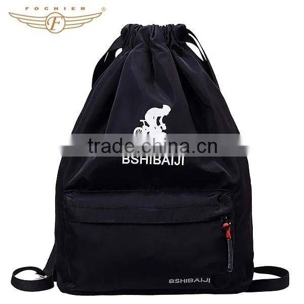 Custom Printed Drawstring Backpack Leisure Nylon Bag