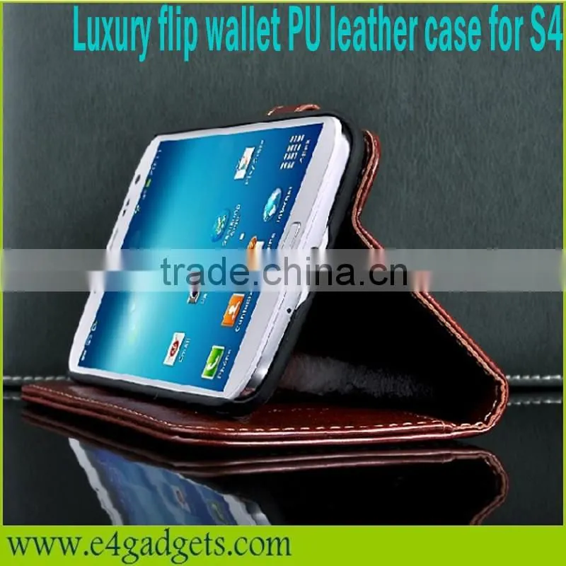 2013 Hot sale Luxury Premium PU Leather Wallet vans waffle case for samsung galaxy s4 i9500,case for S4