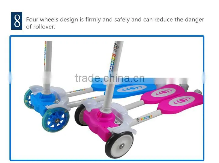 4-wheels frog kick scooter for kids,swing scooter,foot scooter