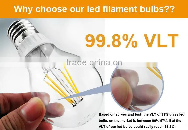 LED A60 E27 6W 3000K Globe LED Filament Bulb COB-G6028N