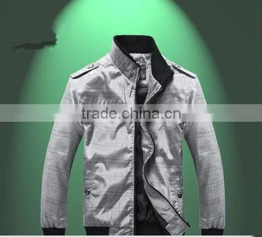 2015 fashion checkered mens thin jacket