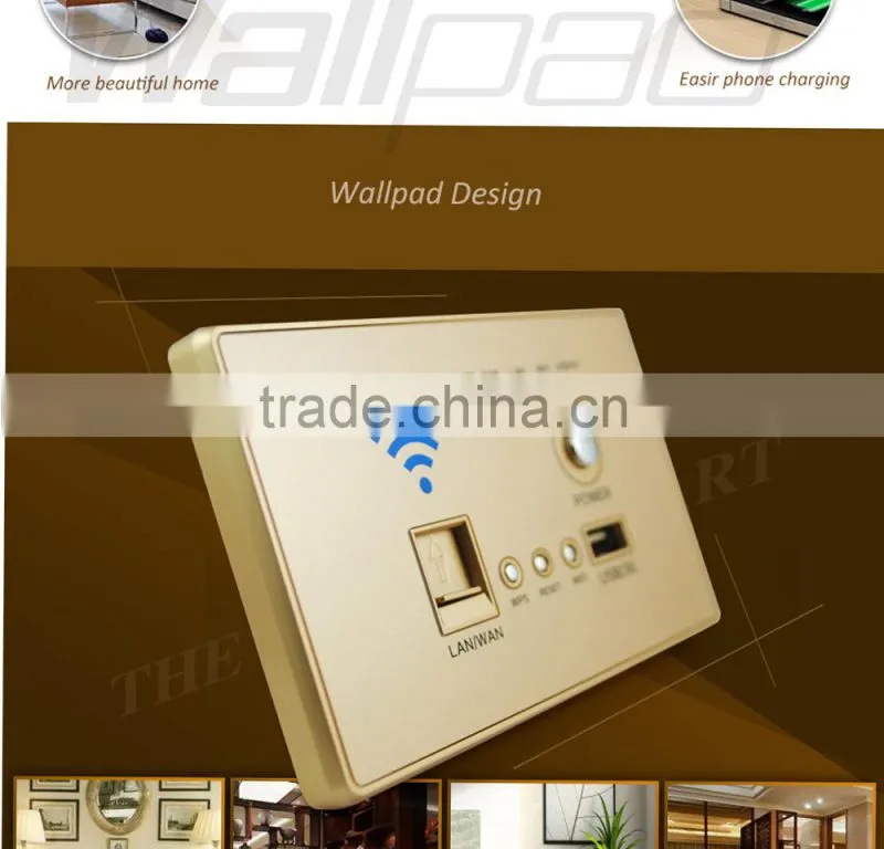 New Design Wallpad Black AU US Standard 118mm*74mm Lan 3G WiFi WPS AP Router Repeater Phone USB Wireless US Wall Charger Socket