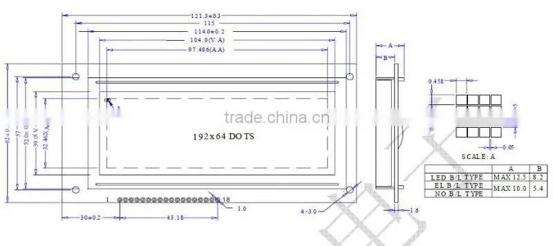 192 * 64 b graphic dot-matrix LCM LCD screens Optional color voltage