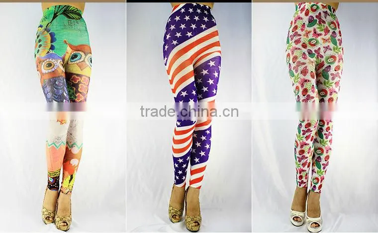 Oem seamless pantyhose printed leggins fitness nylon leggings