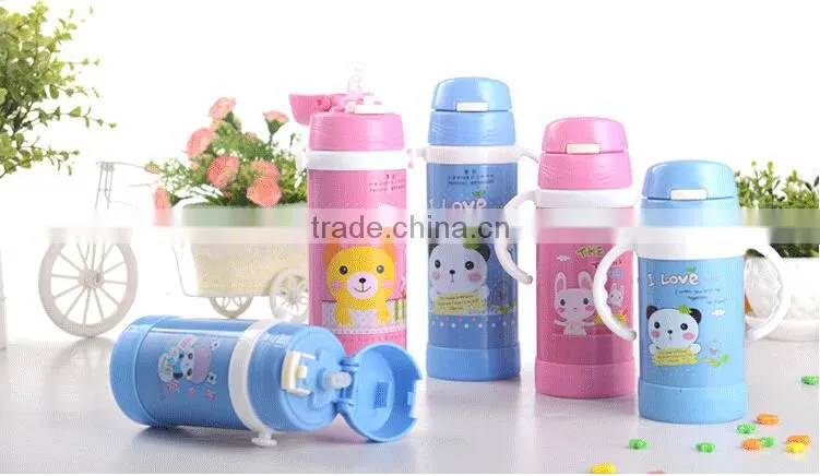 cartoon double handle vacuum cup with three volume