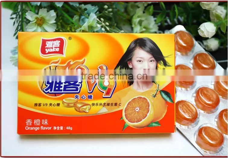 48g V9 center filled hard candy confectionery