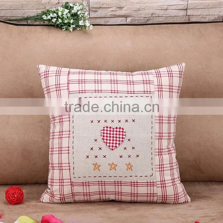 2015 new pastoral style hand embroidery cartoon Cotton and linen hold pillow Sofa cushion cover car decoration