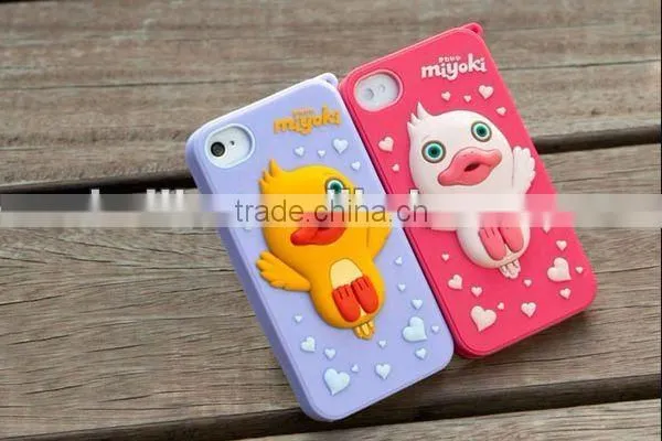 The hottest lovely duck design silicone mobile phone case