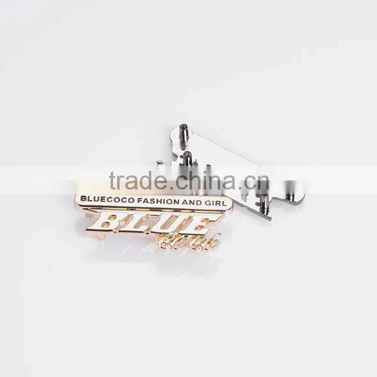 Metal logo beads metal clothing logos antique brass metal logo tag