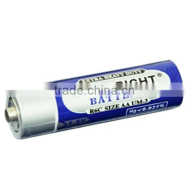 Super quality carbon zinc r6 baterrys aa