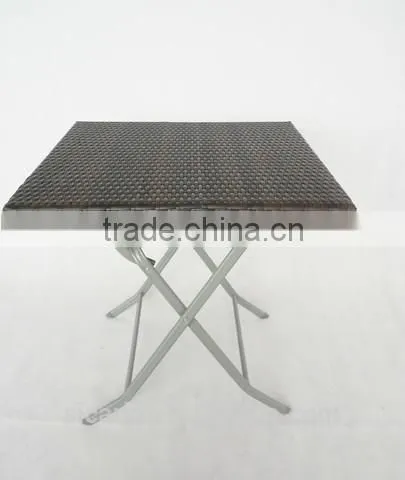 outdoor steel frame with rattan top table
