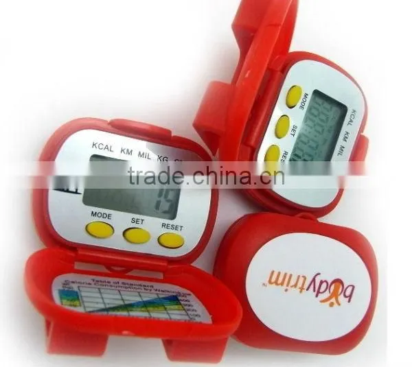 3Buttons Digital Multifunction Calories Flip Pedometer with Time and Stopwatch Function