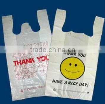 HDPE t-shirt roll bag with small logo printing