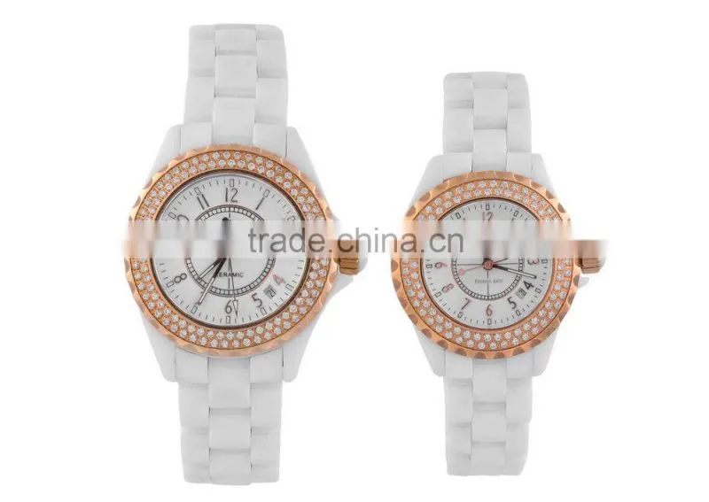 Luxury white ceramic watches with ceramic watch band