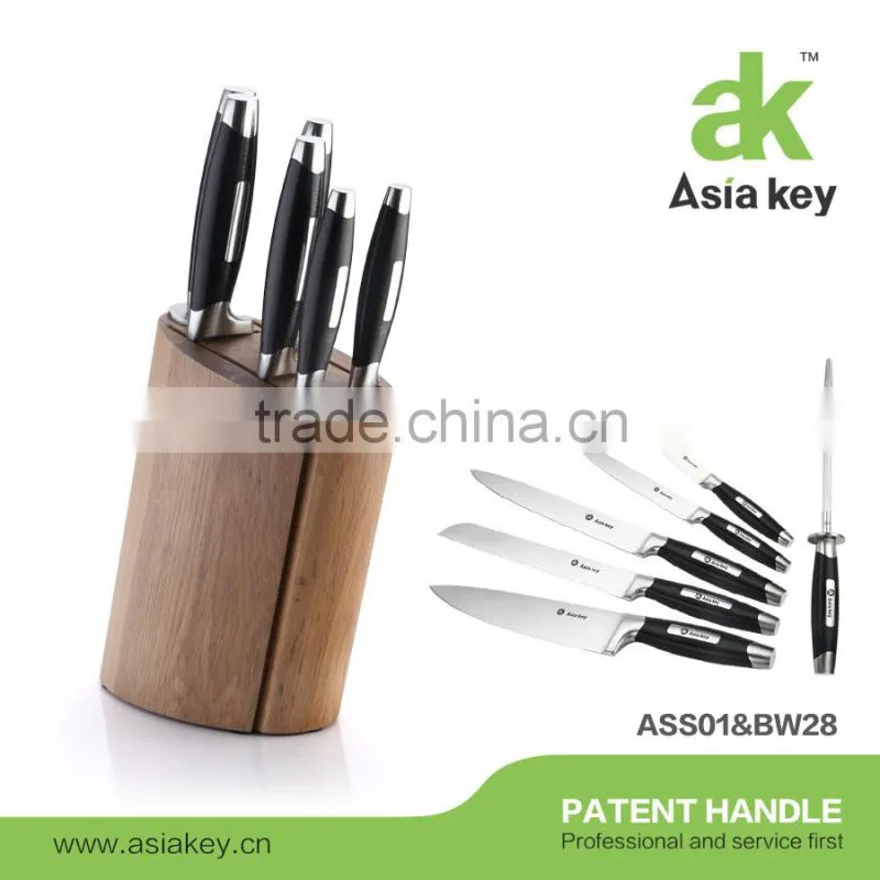 Hot Sale On TV Stainless Steel Fruit Knife Set 7pcs Kitchen Wood Block Set