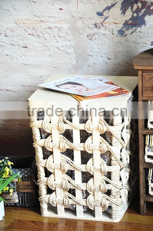 9 hand woven - pastoral style - solid - wooden dirty clothes basket - dirty clothes barrel - storage basket basket