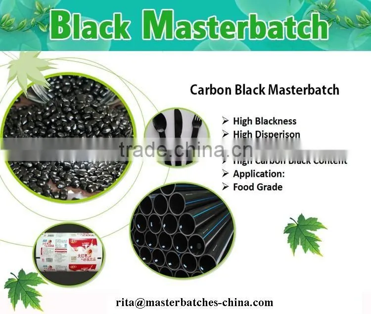 Commen Carrier EVA black masterbatch with high pigment for Pipe