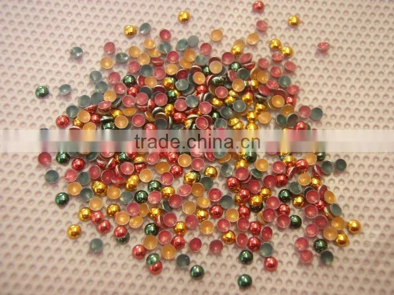 korean quality hot fix half round,iron-on half round mixed color