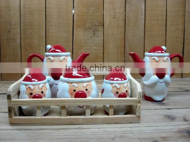 Hot selling Ceramic christmas santa mug emboss