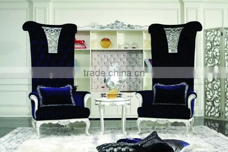 Royal luxury European style bedroom/Living Room furniture sets lounge chairs, small tea table