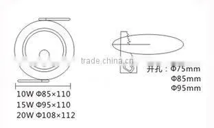 2years down light 10W/15W/20W COB ceiling led lamp