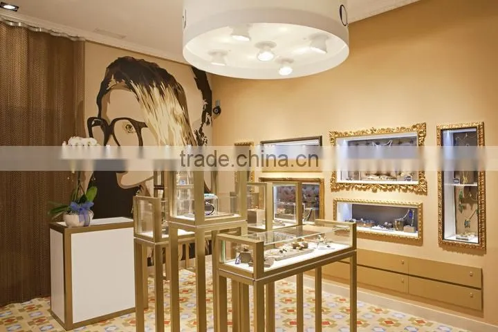 Pedestal Display Case with Glass Top jewelry showcase