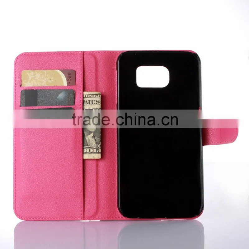 Wholesale Folio Stand Case for Samsung GALAXY S7 Plus PU Leather Flip Cover with Wallet