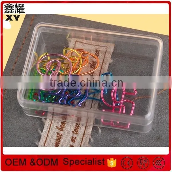 Metal wire stationery types of OEM design colorful paper clips