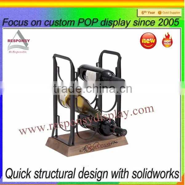 franchise metal wire wine display, glass bottle wine display stand
