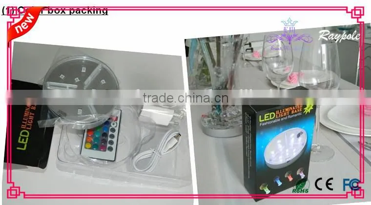 Hot selling RGB battery operated SMD led party light base/RGB vase light for event decoration