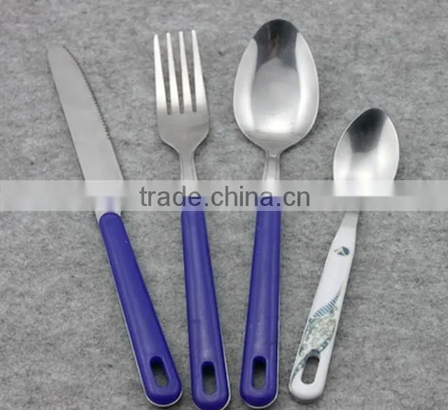 plastic handle 4pcs cutlery set