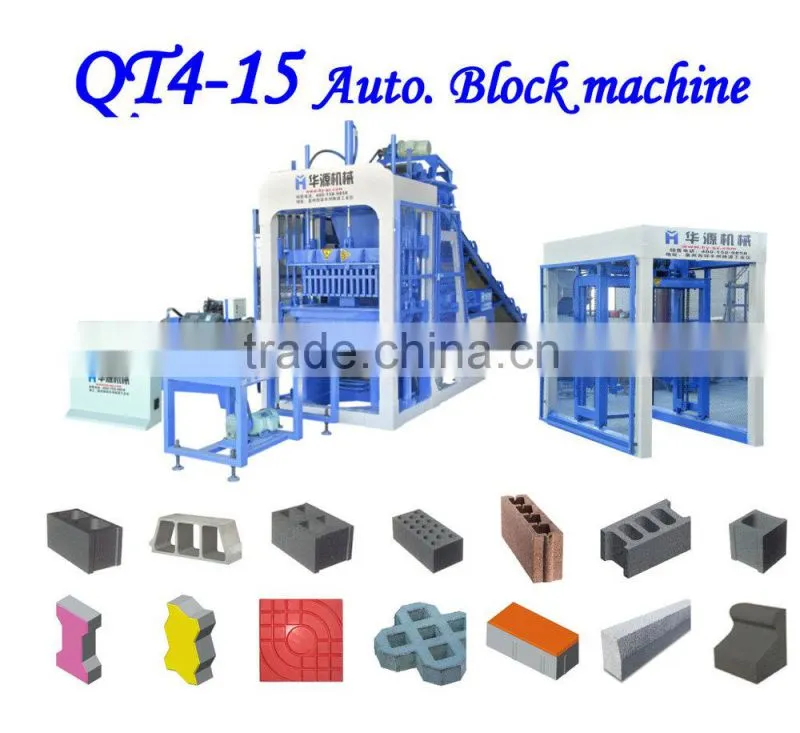 HY-QT4-15 hydraulic concrete hollow block making machine price