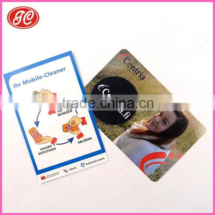 Highly Definetion Full colour Printed Microfiber Mobile Screen Sticky Cleaner for promotional campaign