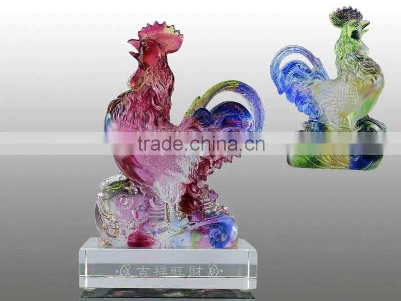 BJ056 color crystal decoration / good luck rooster