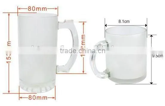 16oz Frosted Sublimation Beer Glass Mug for sublimation printing