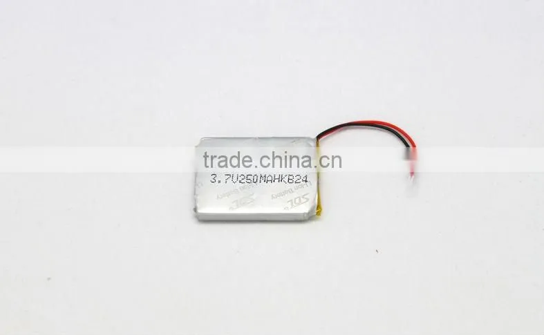 Factory SDL 3.7V 250mah 042530AP Li-polymer battery for MP3 Lithium polymer batteries