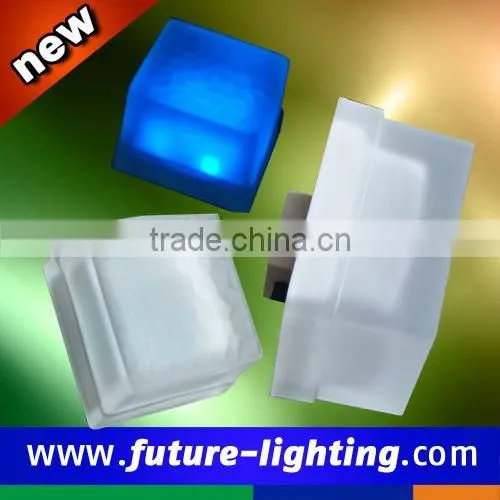 2016 promotion IP67 100*100 DC24V led RGB color changing glass brick with led