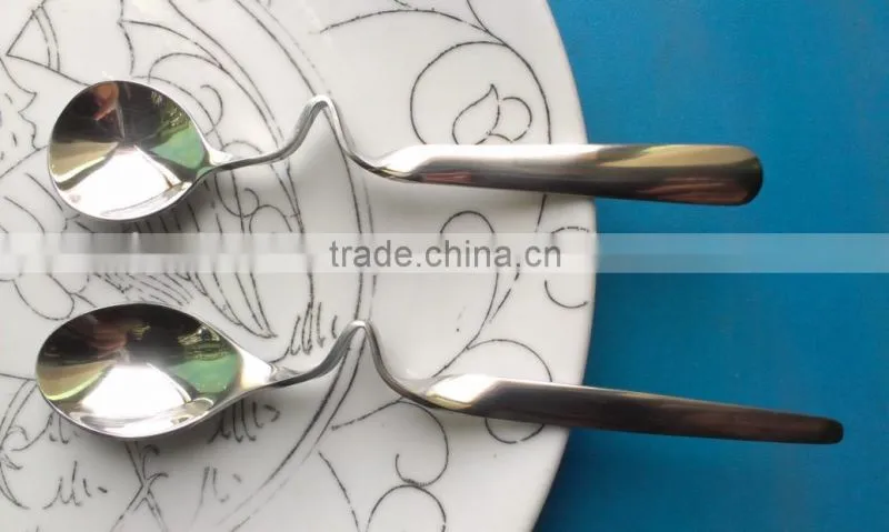 Stainless steel bent design coffee or tea spoon
